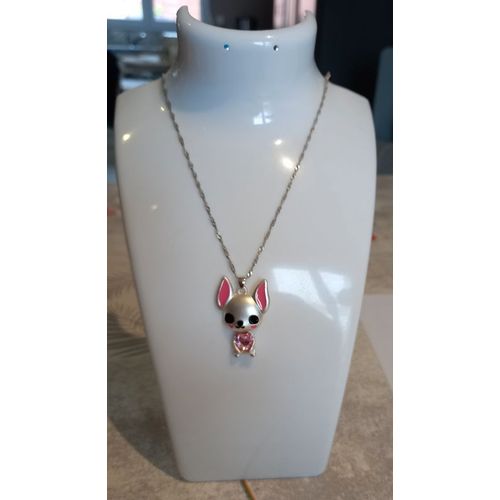 Collier Chiwawa Chien Argente Manga Kawaii