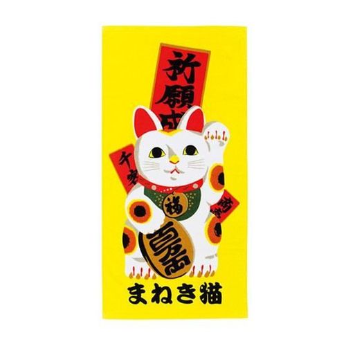 Ukiyo-E Serviette De Toilette Japop Maneki Neko 50 X 100 Cm