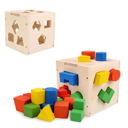 Jouets En Bois À 15 Trous Pour Enfants, Triez Les Formes Géométriques, Bloc De Construction Correspondant À La Cognition Bébé, Jouets Éducatifs Précoces Pour Enfants