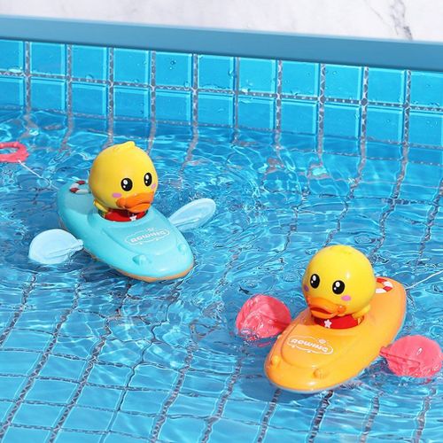 Jouets De Jeux D'Eau En Chaîne, Bateau À Rames De Bain Flottant, Canard De Dessin Animé, Éducation Infantile, Cadeaux De Plage Pour Salle De Bain