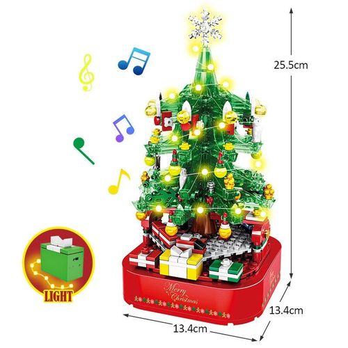 Modèle D'Arbre De Noël, Décoration Lumineuse Romantique, Boîte À Musique De Noël, Jouet Pour Enfants, Diy, Cadeau Assemblé