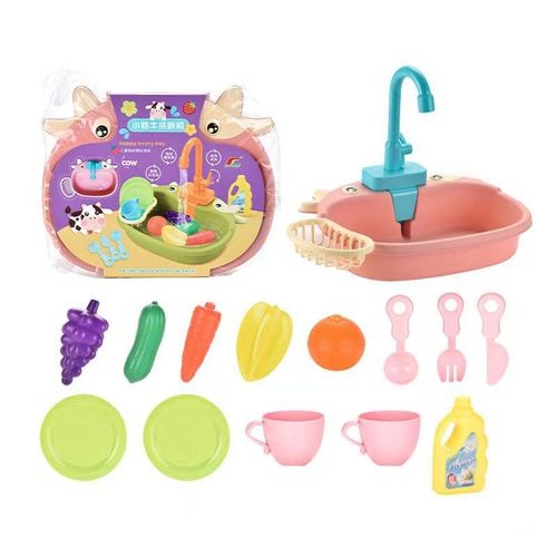Jouets Pour Enfants, Lave-Vaisselle Électrique, Maison De Jeu, Bassin D'eau Recyclable, Mini Ensemble De Cuisine Électrique Pour Filles, Jouets Cosplay Pour Filles