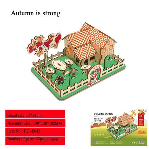 Puzzle De Construction En Bois Tridimensionnel Pour Filles, Modèle De Château Exquis Assemblé, Fait À La Main, Jouet Pour Enfants, Cadeau