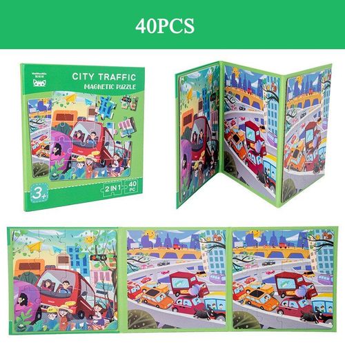 Puzzle magnétique 3D en bois pour enfants, jeu de formation à la réflexion, apprentissage Montessori, jouets éducatifs, nouvelle collection
