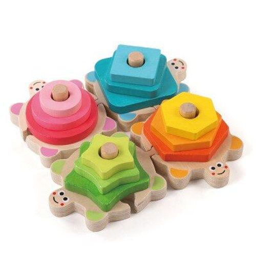 Ensemble De Foulards Colorés En Bois Pour Enfants, Pour L'Éducation Précoce, Géométrie Cognitive, Quatre Jeux De Colonnes, Puzzle, Tortue, Nouveauté 2019