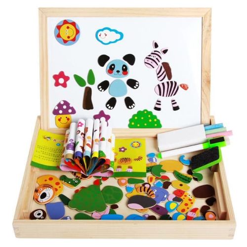 Puzzle En Bois Pour Enfants, Jouets Éducatifs, Dessins Animés, Insectes De La Forêt, Planche À Dessin Magnétique Multifonctionnelle, Nouvelle Collection 2021