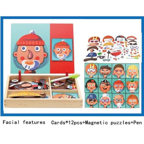 Jouet Puzzle Magnétique En Bois Pour Bébé, Boîte En Bois, Princesse, Véhicule, Planche À Dessin Pour Changer De Robe, Cadeau Éducatif