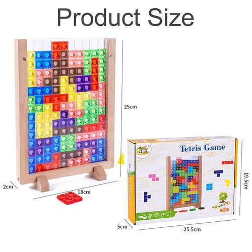 Puzzle Tetris En Bois Pour Enfants, Blocs Arc-En-Ciel, Jeux De Société, Entraînement À La Pensée Logique, Jouets Éducatifs, Cadeaux, Nouvelle Collection