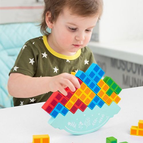 Blocs D'Équilibre En Bois Tetris Colorés, Blocs De Construction En Hauteur, Jouets Éducatifs Pour Enfants, Préscolaire, Garçons Et Filles, Nouvelle Collection