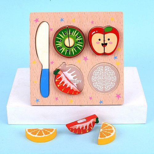 Puzzle en bois Montessori avec perles pour enfants, jouet éducatif pour tout-petits, Fruits et légumes, Puzzle 3D, maison de jeu