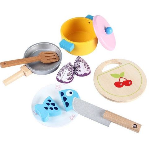 Simulation De Marmites Pour Bébé, Combinaison Légumes/Poisson, Hot Pot, Jouets En Bois, Jeu De Cuisine, Costume Alimentaire, Cadeau D'anniversaire
