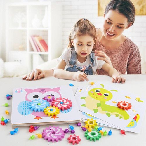 Jouets Éducatifs Pour Enfants, Puzzle À Ongles En Forme De Champignon, Planche D'orthographe En Bois, Jeu D'engrenage Pour Garçons Et Filles, Blocs De Construction En Bois, Nouvelle Collection