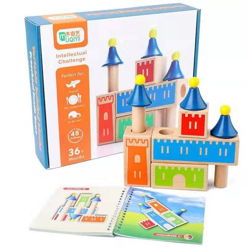 Blocs De Construction En Bois Montessori Pour Bébés, Jouets En Bois Arc-En-Ciel, Jouet D'apprentissage Précoce, Château À Assembler, Cadeau Pour Enfants