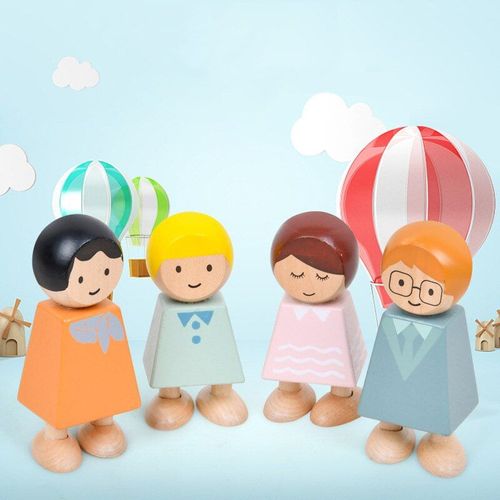 Blocs De Construction De Personnages Intéressants En Bois, Jouets Éducatifs Pour Enfants, Cognition Des Bébés, Famille, Cadeaux Pour Enfants, Nouvelle Collection 2021