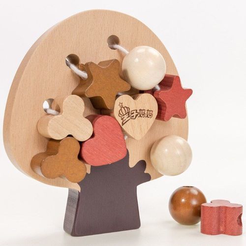 Planche D'Enfilage De Perles Pour Bébé, Jouet En Bois À Grosses Particules, Pour Enfants, Intelligence, Coordination ¿Il-Main, Nouvelle Collection