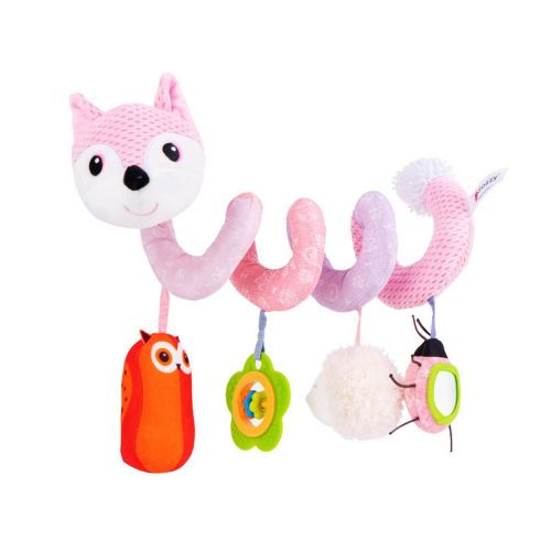 Hochets Suspendus Pour Lit De Bébé, Jouet En Peluche, Berceau, Livré Avec Boîte À Musique, Clochette De Chevet, Poupée Renard Rose Jaune
