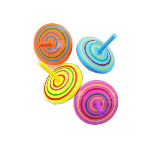 Toupie Gyroscopique En Bois, 4 Pièces, Toupie, Toupie, Toupie, Toupie, Colorée, Aléatoire