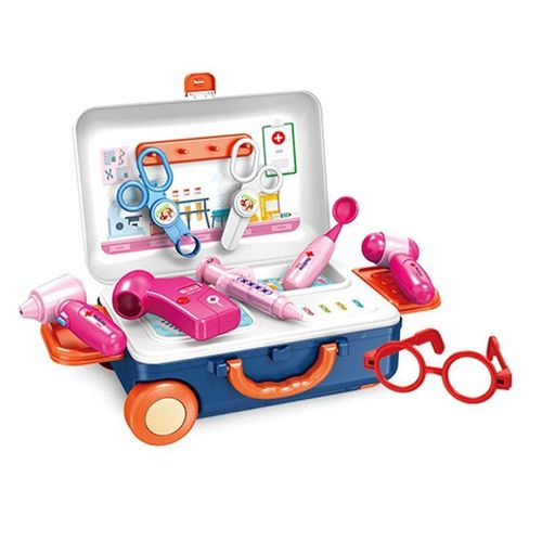 Ustensiles De Cuisine Avec Valise À Roulettes, Jouets De Simulation Pour Enfants, Jeu De Rôle Pour Docteur, Maquillage Pour Filles Et Garçons