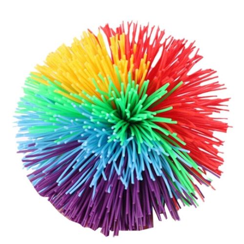 Boule Rebondissante Sensorielle Anti-Stress Arc-En-Ciel, 6cm 10cm, Boule De Fourrure En Caoutchouc Extensible Pour Bébé, Jouet Doigt Anti-Stress Pour Enfants Adultes