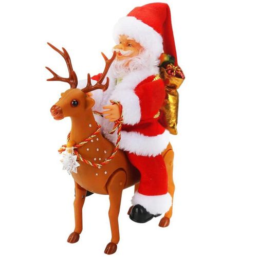 Décorations De Noël, Musique Électrique, Père Noël, Équitation De Cerf, Jouets Pour Enfants, Accessoires De Fête, Cadeaux
