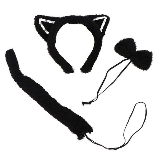 Bandeau Queue De Poisson Noir Et Blanc, Tenue De Danse Sur Scène, Costume Pour Enfants, Fête D'Halloween, Cosplay, Oreille De Chat