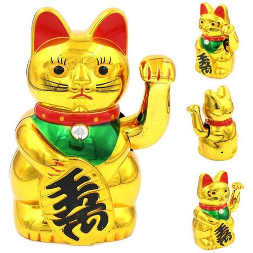 Chat Porte-Bonheur Chinois Doré, Jouet Mignon, Chat Porte-Bonheur Ondulé