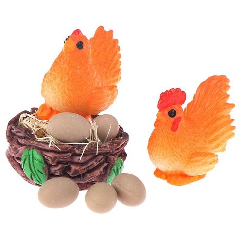 Ensemble De Nid D'¿Ufs De Poule 1:12, Maison De Poupée, Poulet Miniature, Mini Poupée, Décor De Maison, Cadeau Pour Enfants, Jouet De Jeu