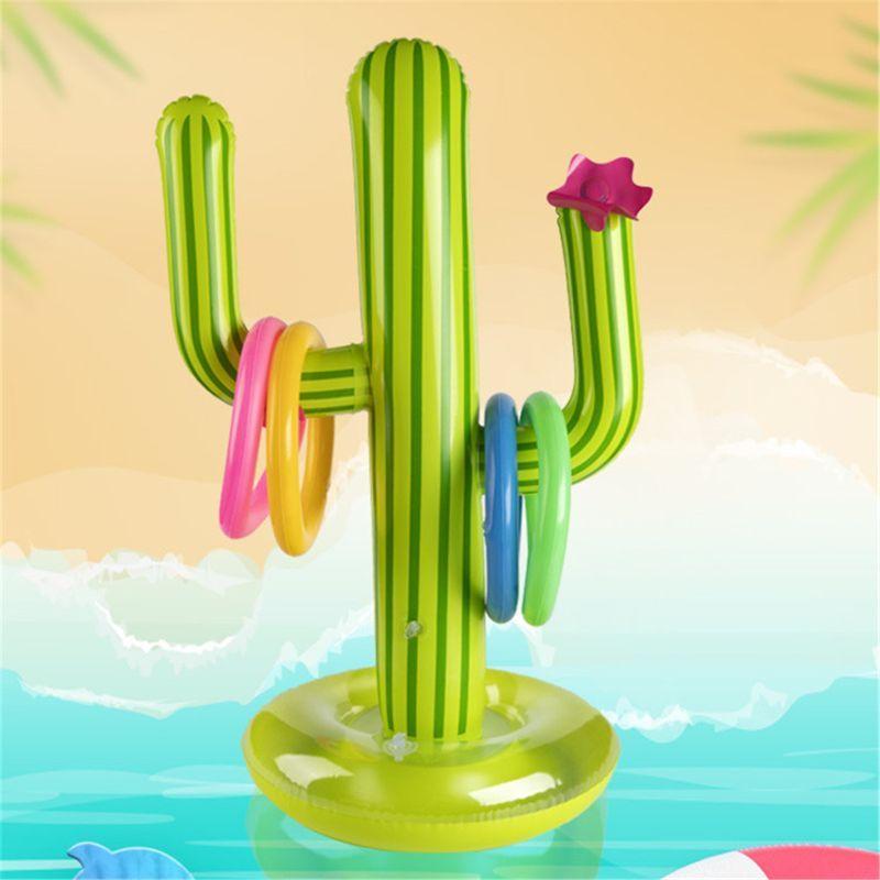 JEU DE LANCER D'ANNEAUX GONFLABLES, CACTUS