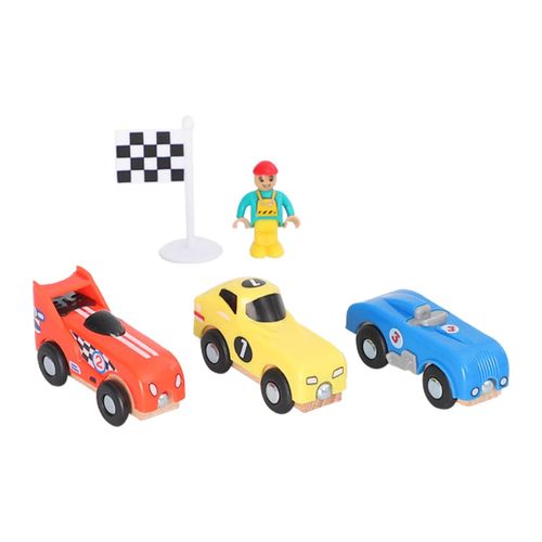Jouet De Voiture Magnétique En Bois, Scène De Sauvetage De Police, Voiture De Course, De Lutte Contre L'incendie, Simulation Pour Enfants, Pistes En Bois, Cadeaux
