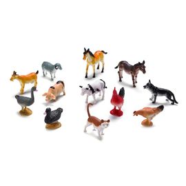 Jouets Animaux Du Zoo En Pvc 12 Pièces/Ensemble, Mini Ferme En Pvc, Figurines D'action, Modèles De Chat, Poulet, Canard, Cheval