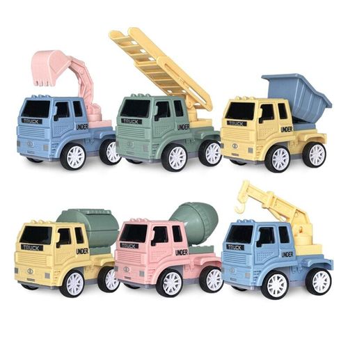 Mini Voiture Militaire Pour Enfants, 6 Pièces/Ensemble, Dessin Animé, Bus À Tirer, Camion D'Ingénierie, Modèles De Véhicules, Cadeaux Pour Garçons