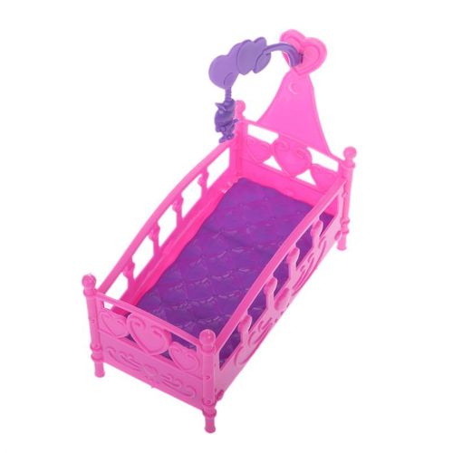 Accessoires De Maison De Poupée, Berceau À Bascule, Lit De Poupée, Meubles De Jouets Pour Kelly Barbie, Accessoires De Poupée, Cadeau Pour Filles