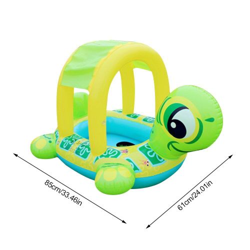 Anneau De Natation En Pvc Pour Bébé, Avec Ombrage En Forme De Tortue, Jouet D'eau Lisse Et Sûr, Jouets De Bateau, Tube De Piscine À Eau