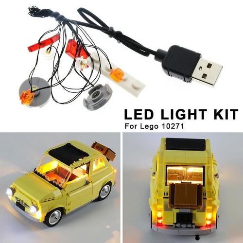 Kit D'Éclairage Led Pour Voiture Fiat 10271, 500, À Monter Soi-Même, Blocs De Construction De Voitures De Course, Jouets, Cadeaux Uniquement