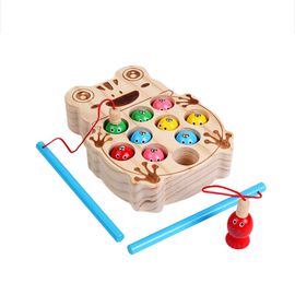 Jeu De Pêche Magnétique En Bois Pour Enfants, Simulation D'Abeille, Puzzle Éducatif Montessori