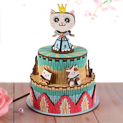 Boîte à musique en bois, Puzzle 3D, Kits d'artisanat rotatif, Design innovant, jouet, cadeau de noël