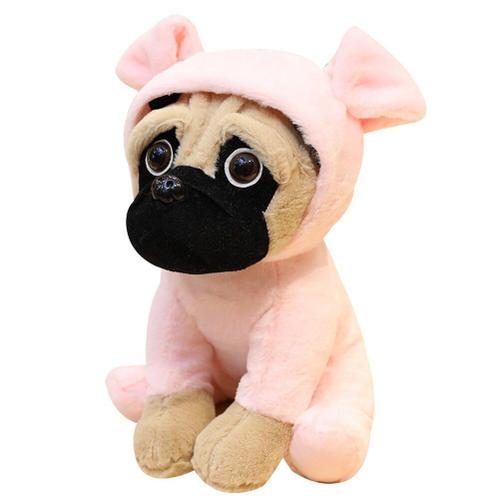 Peluche Chien Carlin 20cm, Jouet Chien Cosplay Dinosaure Lapin Éléphant, Poupée Cadeau D'anniversaire Pour Enfant