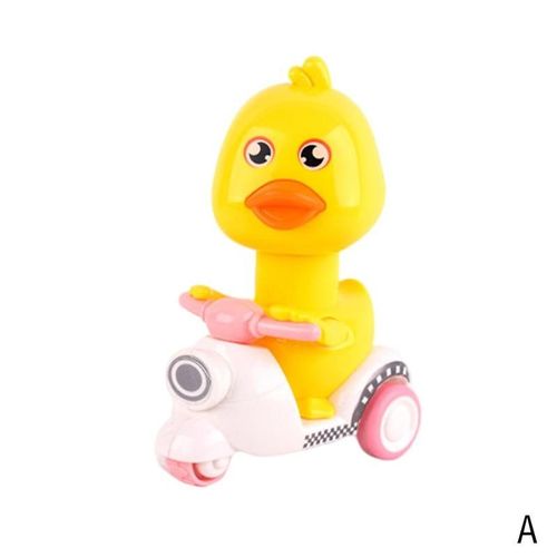 Jouet De Traction De Moto Canard Jaune, Voiture En Appuyant Sur La Tête Pour Déplacer L'Horloge, Jouet Puzzle Pour Enfants, Cadeau Pour Bébé