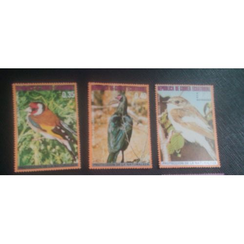 Timbre Guinee Equatorial Yt 92 B/C/D Oiseaux Africains 1976 ( 321205 )