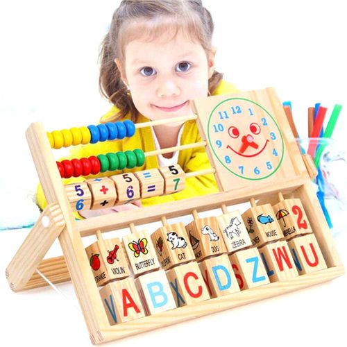 Boulier En Bois Multifonction Pour Enfants, Jouet Éducatif, Horloge, Horloge, Apprentissage