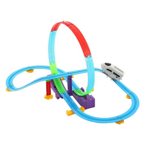 Piste De Course De Vitesse Flexible, 36 Pièces, Assemblage Flexible, Jouets De Voiture Torsadés, Train, Locomotive, Cadeau Pour Enfants