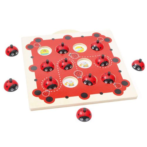 Jeu De Mémoire Coccinelle En Bois, Jeu D'Entraînement Aux Échecs, Puzzle Pour Enfants, Jouets D'Apprentissage Précoce