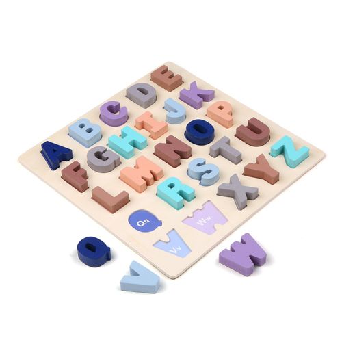 Puzzle En Bois Alphabet Abc Pour Les Tout-Petits, Apprentissage Éducatif, Lettres Majuscules, Jouets Pour Enfants