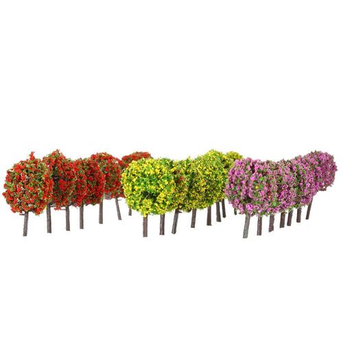Arbre Mixte En Forme De Boule, 30 Pièces, Modèle De Train, Aménagement De Paysage De Jardin, Arbres Diorama Miniatures, 3 Couleurs
