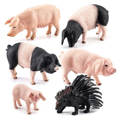 Figurines D'animaux Sauvages En Pvc Pour Enfants, Mini Lion, Tigre, Cochon, Poulet, Canard, Vache, Volaille, Fournitures De Fête Pour Tout-Petits