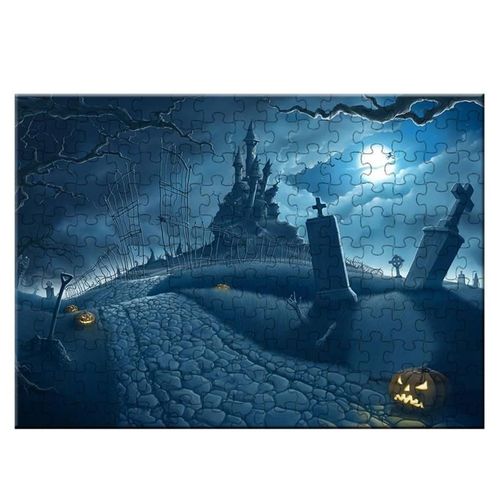 Puzzle Château Citrouille D'Halloween, Jouet Éducatif Interactif Pour Enfants, Cadeau D'Halloween, 1000 Pièces