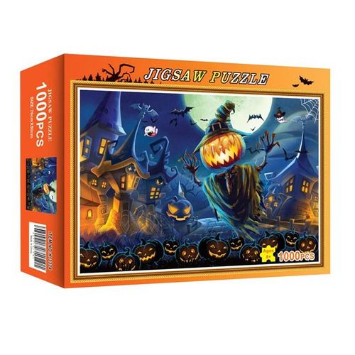 Puzzle D'halloween Citrouille Lanterne 1000 Pièces, Jeu Interactif Éducatif Pour Enfants