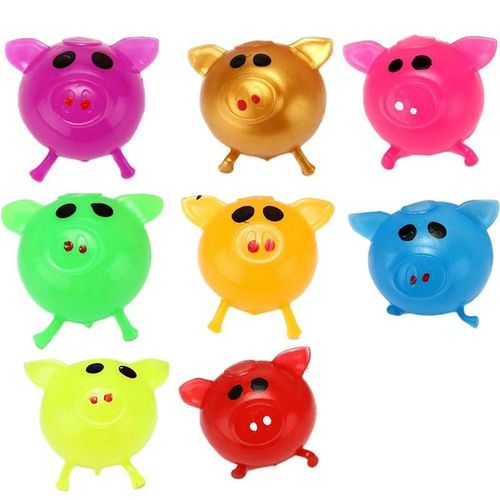 Jouet De Décompression De Tête De Cochon, 8 Pièces, Polo À Eau, Jouet Pour Enfant, Cadeau
