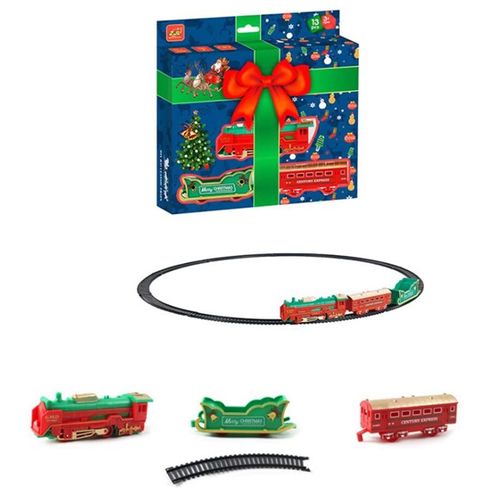 Jouet De Train Électrique De Noël, Ensemble De Pistes Longues Avec Son Léger, Train À Vapeur Classique, Voiture D'Épissure, Cadeau De Noël Pour Enfants