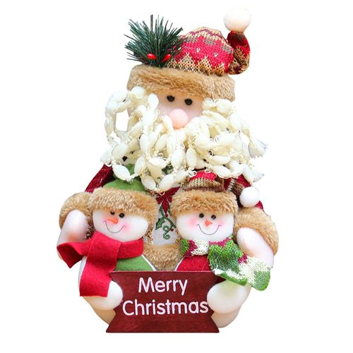 Jouets En Peluche Bonhomme De Neige, Père Noël, Poupée En Peluche, Décor De Famille, Ensemble De Jouets Cadeau De Noël Pour Enfants, Décorations De Chambre Kawaii